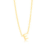 9ct Yellow Gold Initial "E" Pendant On Chain
