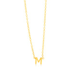 9ct Yellow Gold Initial "M" Pendant On Chain
