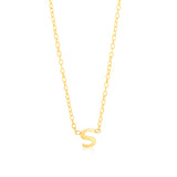 9ct Yellow Gold Initial "S" Pendant On Chain