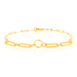9ct Yellow Gold Graduating Paperclip link 19.1cm Bracelet