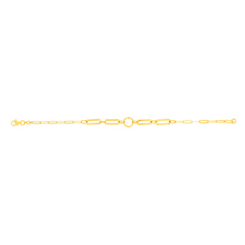 9ct Yellow Gold Graduating Paperclip link 19.1cm Bracelet