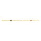 9ct Yello Gold Coloured Enamel On Double Sided Infinity 19.1cm Bracelet