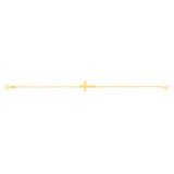 9ct Yellow Gold Plain Cross 19.1cm Bracelet