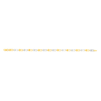 9ct Yellow And White Gold Two Tone Fancy 19.1cm Bracelet