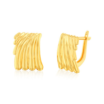 9ct Yellow Gold Seashell Fancy Hoop Earrings