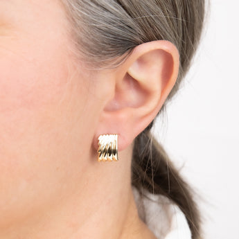 9ct Yellow Gold Seashell Fancy Hoop Earrings