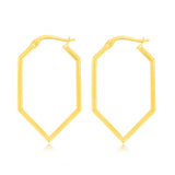 9ct Yellow Gold Hexagonal Hoop Earrings
