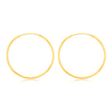 9ct Yellow Gold Double Side Diamond Cut 27mm Sleeper Earrings