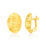 9ct Yellow Gold Hammered Hinged Stud Earrings