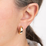 9ct Yellow Gold Chunky Polished 3/4th Hoop Earrings