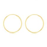 9ct Yellow Gold Double side Diamond Cut 20mm Sleeper Earrings