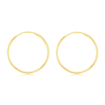 9ct Yellow Gold Double side Diamond Cut 20mm Sleeper Earrings