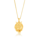 9ct Yellow Gold Lion Head Pendant