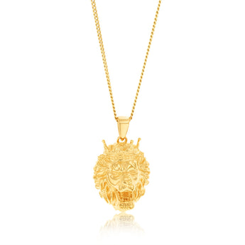 9ct Yellow Gold Lion Head Pendant
