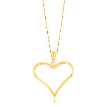 9ct Yellow Gold Open Heart Pendant
