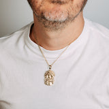 9ct Yellow Gold Diamond Cut Jesus Head Pendant