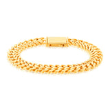 9ct Yellow Gold Double Row Curb Link 20cm Bracelet