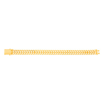9ct Yellow Gold Double Row Curb Link 20cm Bracelet