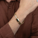 9ct Yellow Gold Double Row Curb Link 20cm Bracelet