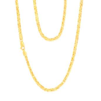9ct Yellow Gold Byzantine 45cm Chain