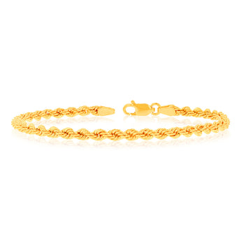 9ct Yellow Gold Rope 19cm Chain