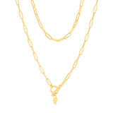 9ct Yellow Gold Paperclip Toggle Bar 43cm Chain