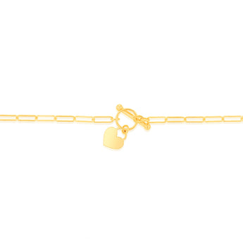 9ct Yellow Gold Paperclip Toggle Bar 43cm Chain