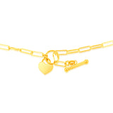 9ct Yellow Gold Paperclip Toggle Bar 43cm Chain