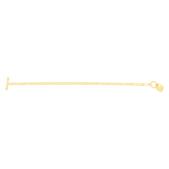 9ct Yellow Gold Paperclip Toggle Bar 19cm Bracelet
