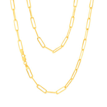 9ct Yellow Gold Paperclip 45cm Chain