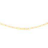 9ct Yellow Gold Paperclip 45cm Chain