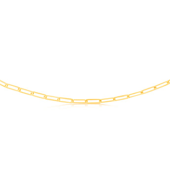 9ct Yellow Gold Paperclip 45cm Chain