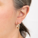 9ct Yellow Gold Diamond Cut Faceted 18.5mm Hoop Earrings