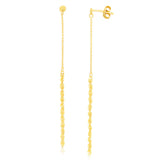 9ct Yellow Gold 2mm Rope & Trace Chain Drop Earrings