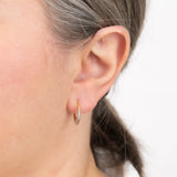 9ct Two Tone White And Yellow Gold Diamond Cut Creole Earrings