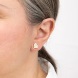 9ct Yellow Gold Rainbow Heart Stud Earrings