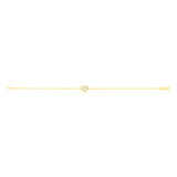 9ct Yellow Gold Rainbow Heart Trace And Ball 19cm Bracelet