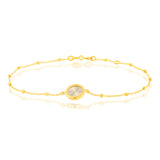 9ct Yellow Gold Rainbow Circle Trace And Ball 19cm Bracelet