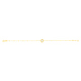9ct Yellow Gold Rainbow Circle Trace And Ball 19cm Bracelet