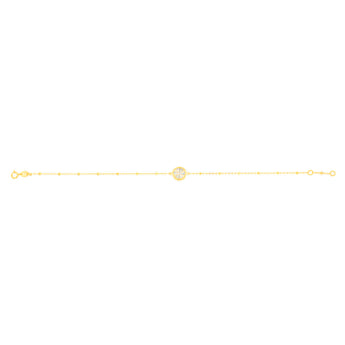 9ct Yellow Gold Rainbow Circle Trace And Ball 19cm Bracelet