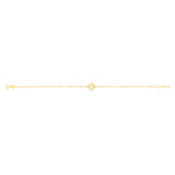 9ct Yellow Gold Rainbow Petal Trace & Ball 19cm Bracelet