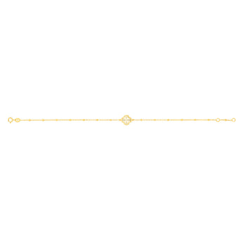 9ct Yellow Gold Rainbow Petal Trace & Ball 19cm Bracelet