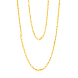 9ct Yellow Gold Hollow Diamond Cut Figarope 46cm Chain