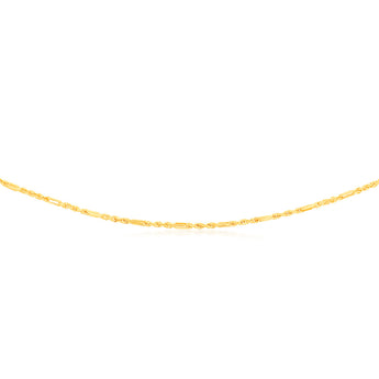 9ct Yellow Gold Hollow Diamond Cut Figarope 46cm Chain