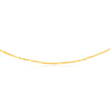 9ct Yellow Gold Hollow Diamond Cut Figarope 46cm Chain
