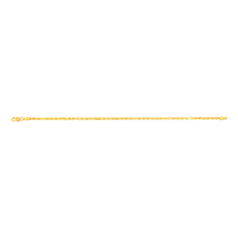 9ct Yellow Gold Hollow Diamond Cut Figarope 18.5cm Bracelet