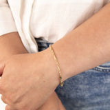 9ct Yellow Gold Hollow Diamond Cut Figarope 18.5cm Bracelet