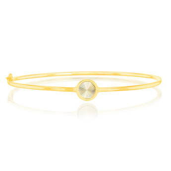 9ct Yellow Gold Rainbow Circle Hinged Bangle