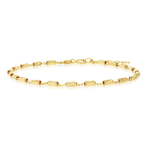 9ct Yellow Gold Fancy Diamond Cut 19cm Bracelet