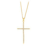 9ct Yellow Gold Fancy Diamond Cut Cross Pendant